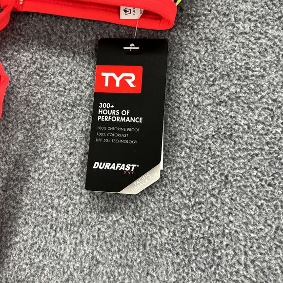 TYR Bikini Top Womens Large 10 12 Red Modena Pacific Tie back Swimwear - Picture 9 of 16